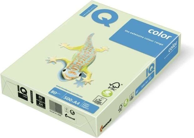Iq Color Spalvotas biuro popierius IQ, A4, 80g, GN27, žalios spalvos, 500 lapų
