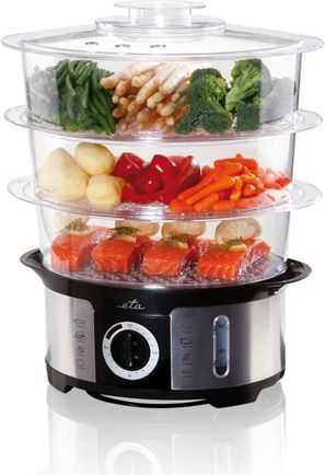 Garų puodas ETA Garinė viryklė ETA013490000 Juodas/ nerūdijantis plienas, 1000 W, Talpa 12,25 L, Krepšelių skaičius 3