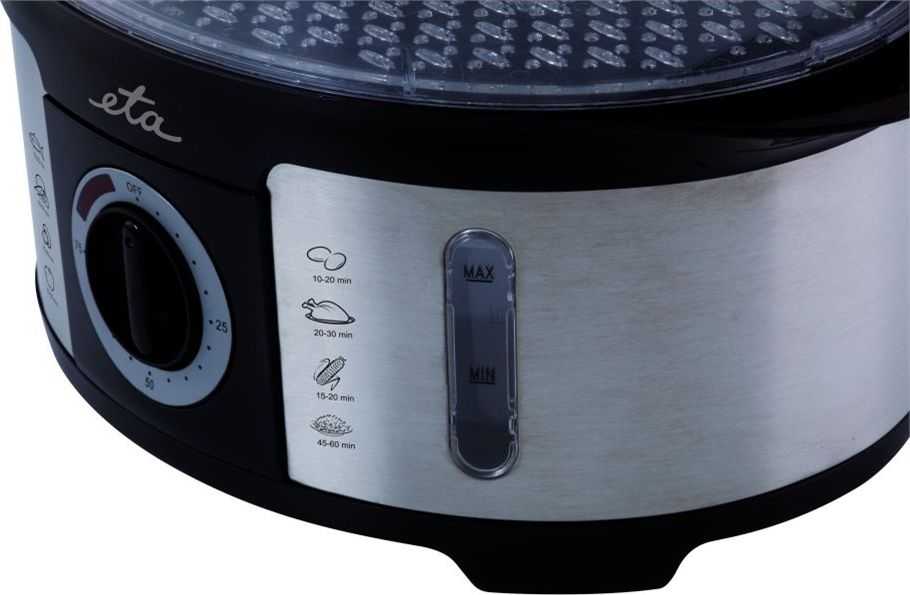 Garų puodas ETA Garinė viryklė ETA013490000 Juodas/ nerūdijantis plienas, 1000 W, Talpa 12,25 L, Krepšelių skaičius 3