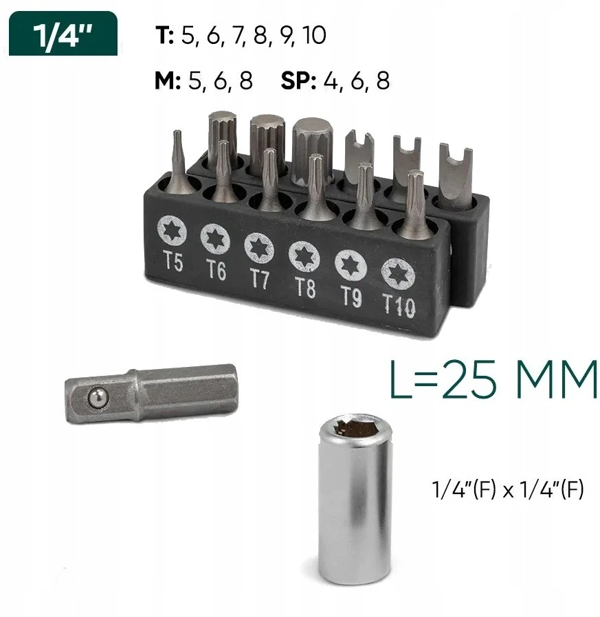 Įrankių rinkinys Įrankių rinkinys 1/4" 66el. (6-kątnych)