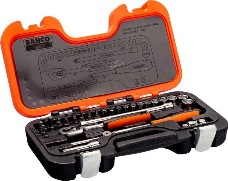 Bahco Galvučių ir antgalių rinkinys 4-13mm 29 vnt 1/4”