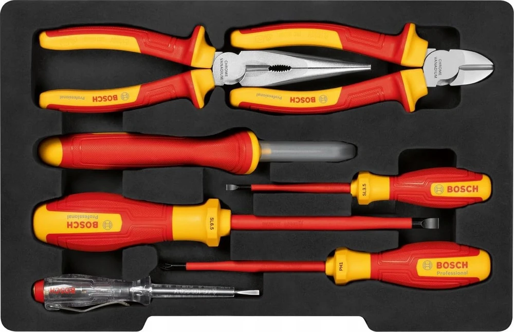 7 dalių replių, atsuktuvų ir peilio rinkinys BOSCH VDE