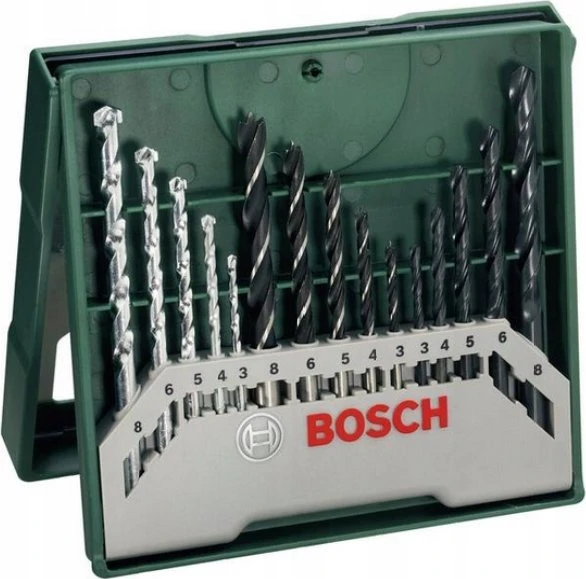 Grąžtas Bosch 15dalių ir 25dalių kompl. su HEX komlpektu