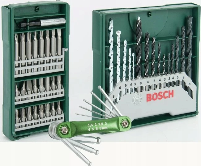 Grąžtas Bosch 15dalių ir 25dalių kompl. su HEX komlpektu