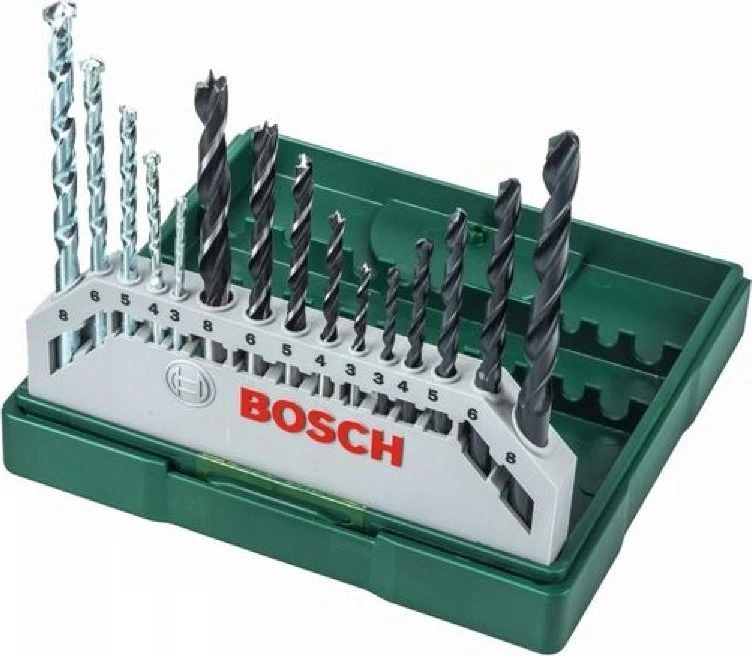 Grąžtas Bosch 15dalių ir 25dalių kompl. su HEX komlpektu