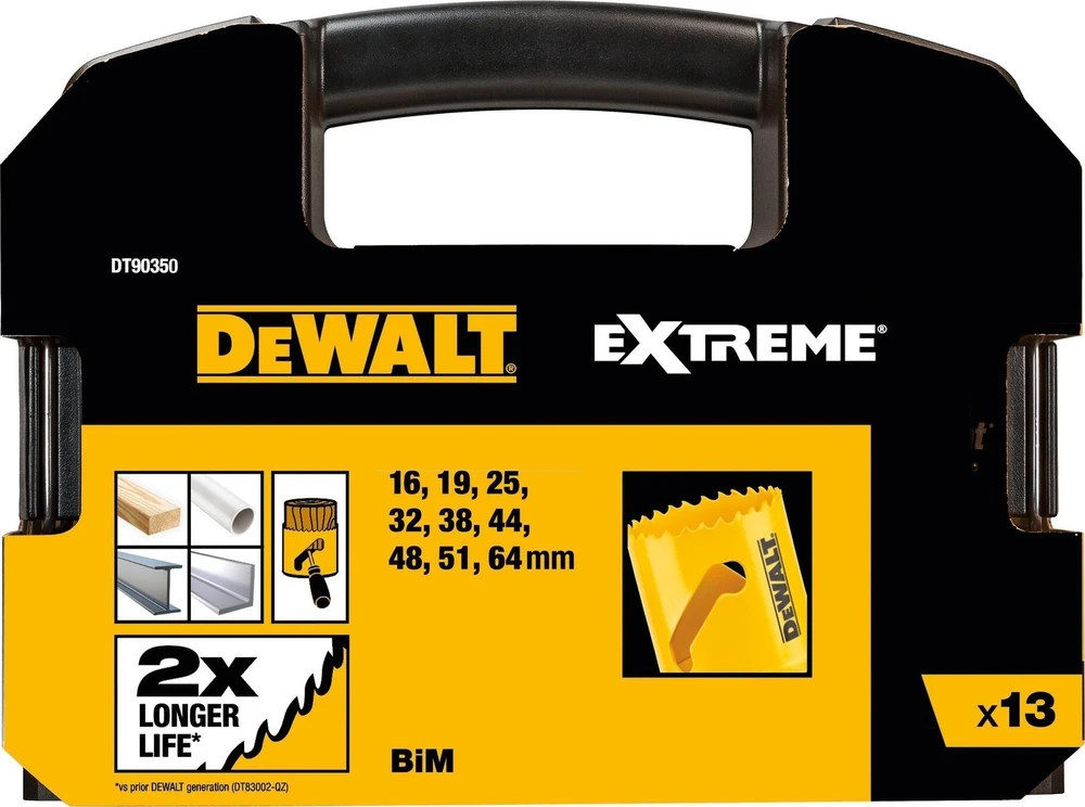 Gręžimo karūnų komplektas DeWalt DT90350-QZ; 13 vnt.
