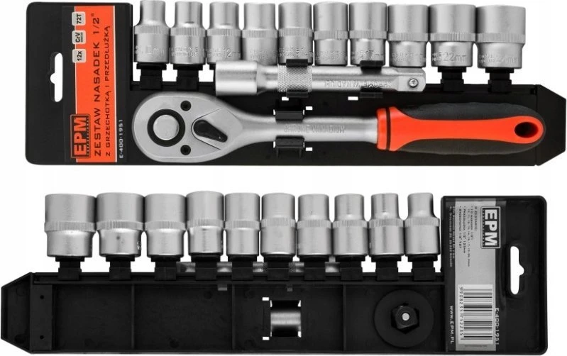 Įrankių rinkinys EPM Rinkinys KLUCZY NASADOWYCH 1/2'' 12 CZÄÅCI