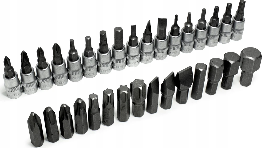Įrankių rinkinys Forcekraft Įrankių rinkinys 82el. 1/2", 1/4" (6-kątnych)(4-32mm) "Profi"