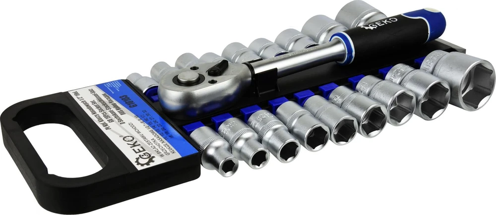 Galvučių su terkšle komplektas 8-32 mm 1/2' 19 vnt. GEKO G10103