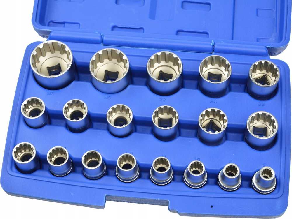 Įrankių rinkinys Geko Rinkinys 19szt.nasadek dwunastokątnych 8-32mm(dėklas)(10)