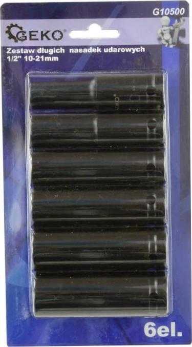 Įrankių rinkinys Geko Rinkinys DŁUGICH NASADEK UDAROWYCH 1/2'' 10-21MM 6EL. (20) G10500 GEKO