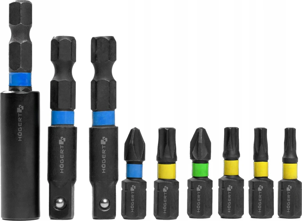 HOGERT Antgalių ir smūginių antgalių rinkinys 4 mm - 13 mm, 21 vnt.