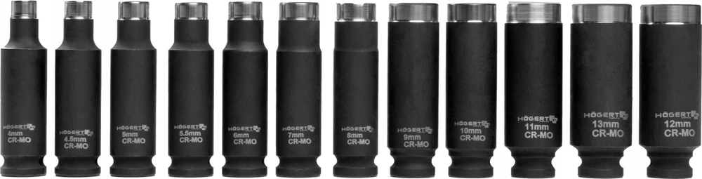 HOGERT Antgalių ir smūginių antgalių rinkinys 4 mm - 13 mm, 21 vnt.