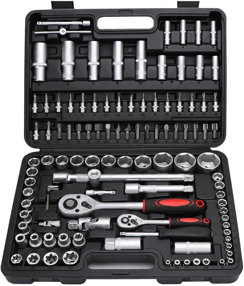 Kraft&Dele E-h EH lizdinių raktų rinkinys, 108 dalių lizdinių raktų dėklas, „Torx“ antgaliai -OR1252