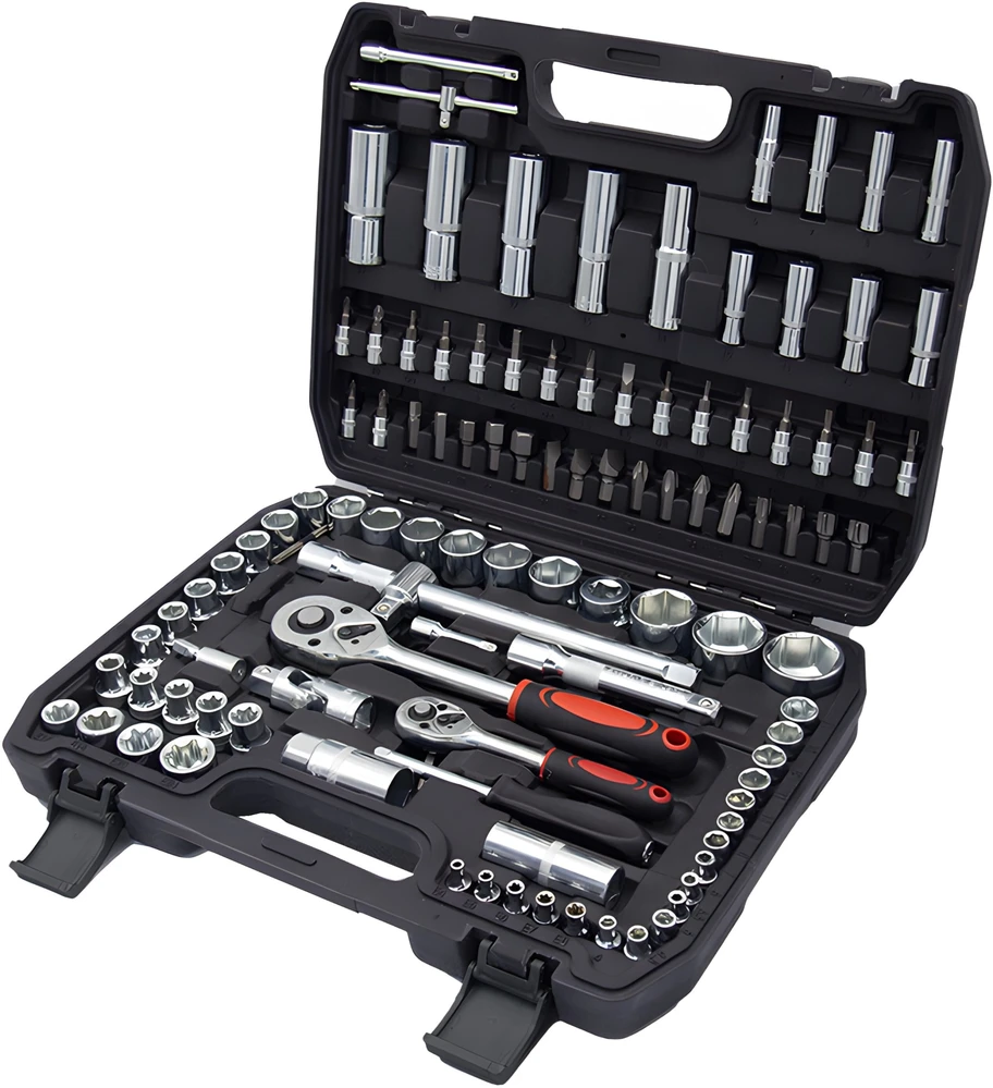 Kraft&Dele E-h EH lizdinių raktų rinkinys, 108 dalių lizdinių raktų dėklas, „Torx“ antgaliai -OR1252