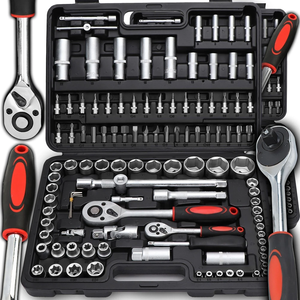 Kraft&Dele E-h EH lizdinių raktų rinkinys, 108 dalių lizdinių raktų dėklas, „Torx“ antgaliai -OR1252
