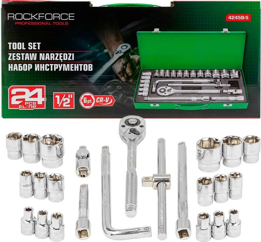 Rockforce Wmc ROCKFORCE RAKTŲ RINKINYS 24 vnt. 1/2″ RF-4245B-5