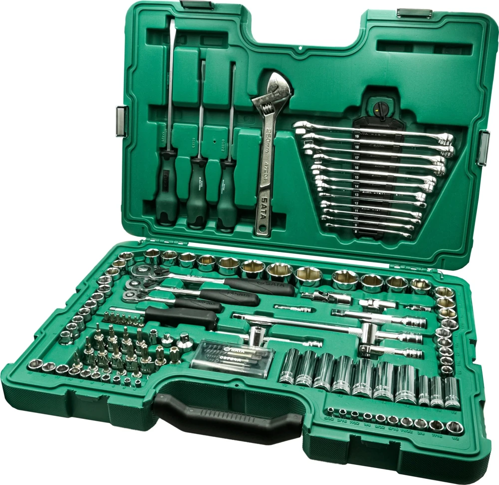 SATA Rinkinys KLUCZY 124el 1/4" 3/8" 1/2"WALIZKA