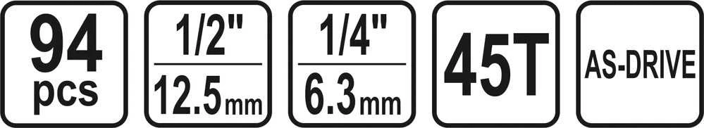 Įrankių rinkinys Sthor 58687 - 94 vnt.