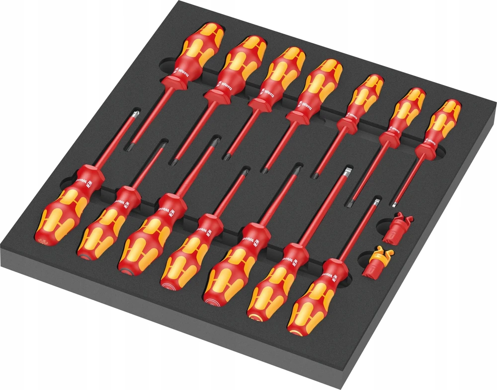 Įrankių rinkinys Wera Wera 9711 foam insert VDE screwdriver set 1, 16 pieces (juodas/pilkas, in foam insert for workshop trolley)