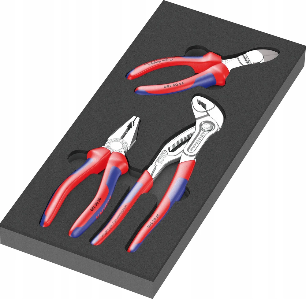 Įrankių rinkinys Wera Wera 9780 foam insert KNIPEX pliers set 1, 3 pieces (juodas/pilka, in foam insert for workshop trolley)