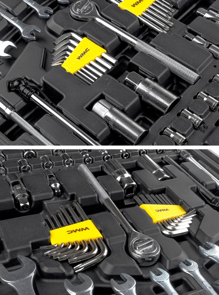 Wmc_Tools Įrankių komplektas su lagaminu WMC TOOLS 186 vnt