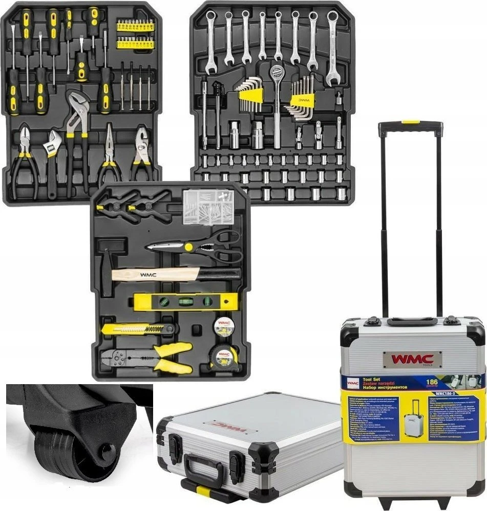 Wmc_Tools Įrankių komplektas su lagaminu WMC TOOLS 186 vnt