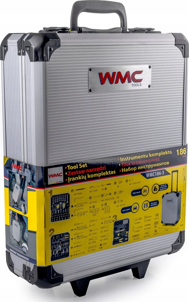 Wmc_Tools Įrankių komplektas su lagaminu WMC TOOLS 186 vnt