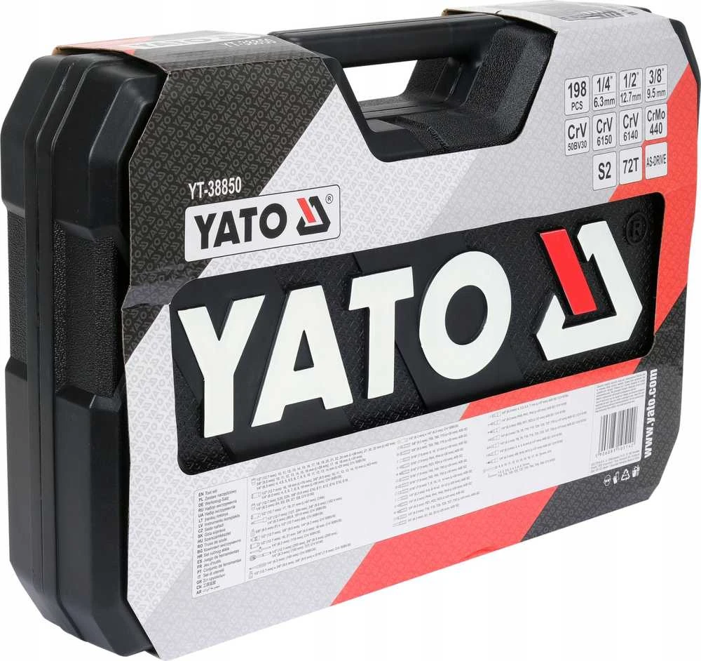 Yato Toya Sa Poland Įrankių rinkinys | 6.3 mm (1/4") / 10 mm (3/8") / 12,5 mm (1/2") | 198 vnt. (YT-38850)