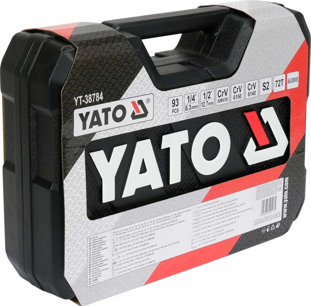 Yato Toya Sa Poland Įrankių rinkinys | 6.3 mm (1/4") + 12.5 mm (1/2") | 93 vnt. (YT-38784)