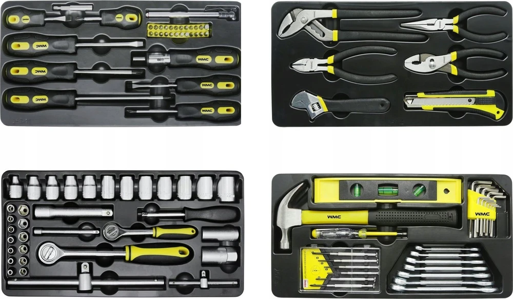 WMC TOOLS įrankių vežimėlis įrankių spintelė dirbtuvių vežimėlis 257 vnt.