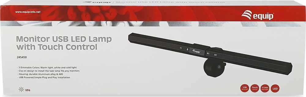 Pakabinamas šviestuvas Įrengti Equip Monitorius USB LED lempa su jutikliniu valdymu, pritemdomas ALU