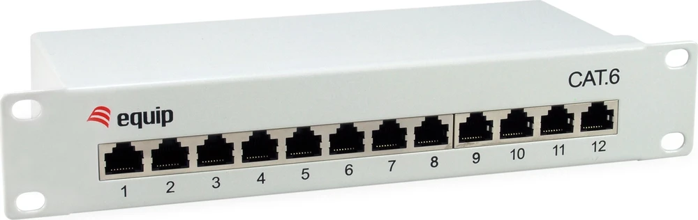 Įrengti Equip Patchpanel 12x RJ45 Cat6 10" FTP 1HE ISO/IEC hellgrau