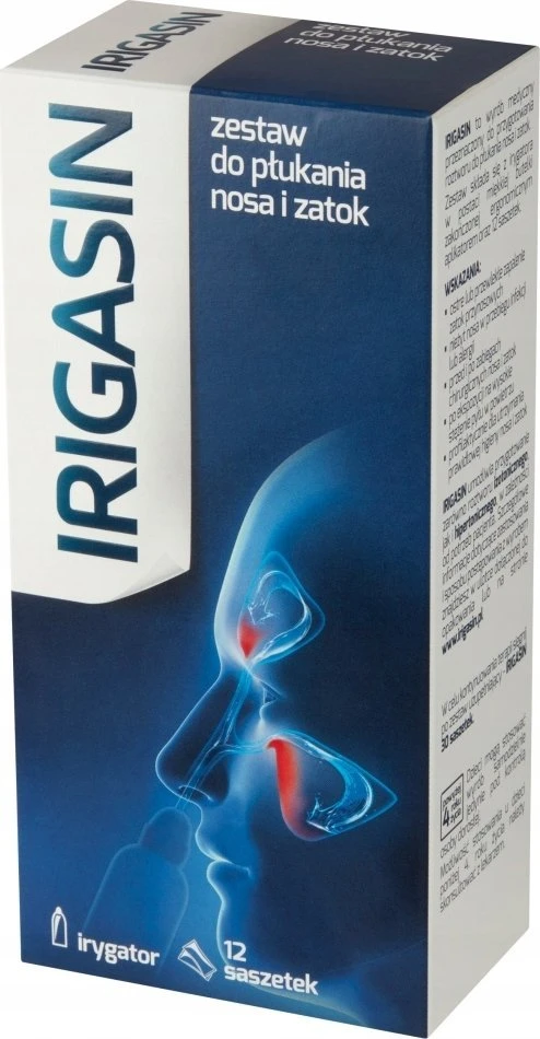 Irigasin sinusų skalavimo rinkinys, pakuotė