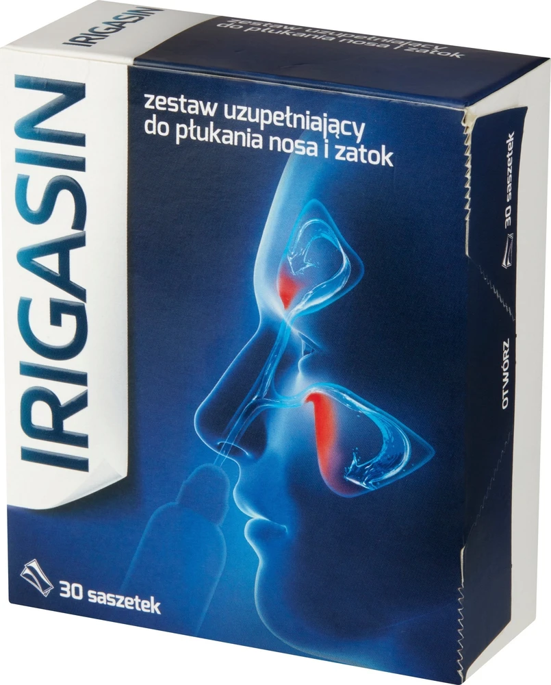 Irigasin Rinkinys nosies ir sinusų skalavimui buteliukas + 12 pakelių