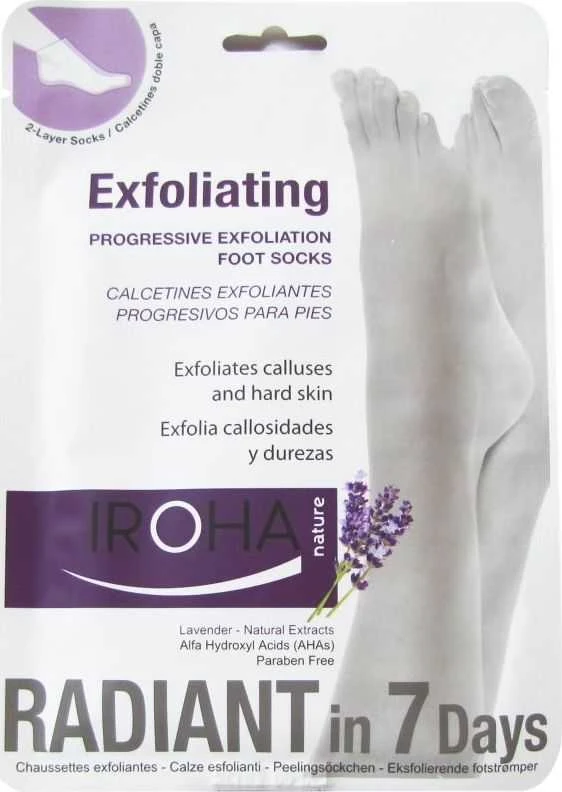 Profesionali kaukė pėdoms Iroha Exfoliating Lavender Foot Socks su levandomis, 1 pora