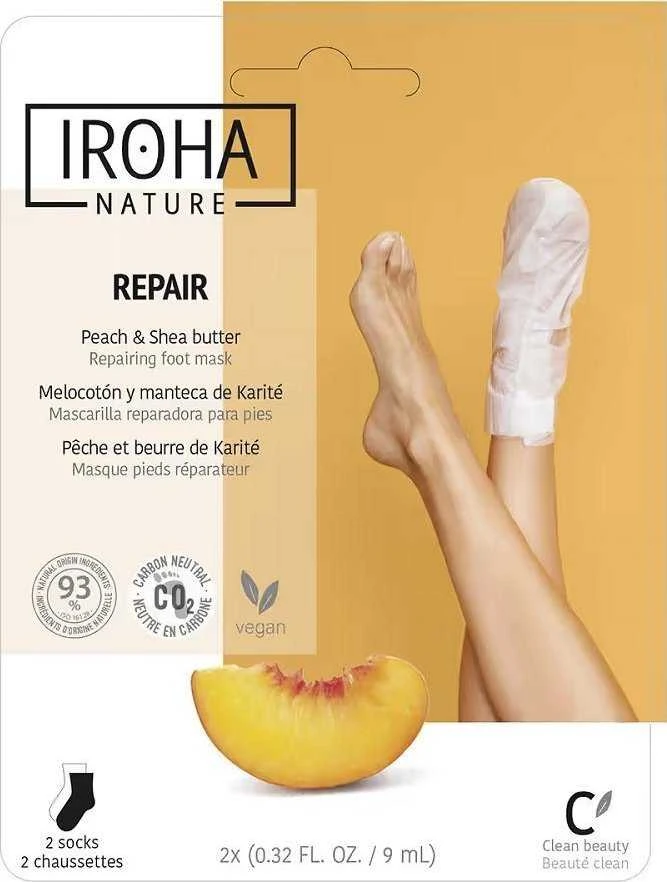 Kaukė pėdoms Iroha Repairing Peach Foot Socks su persikų ekstraktu, 1 pora