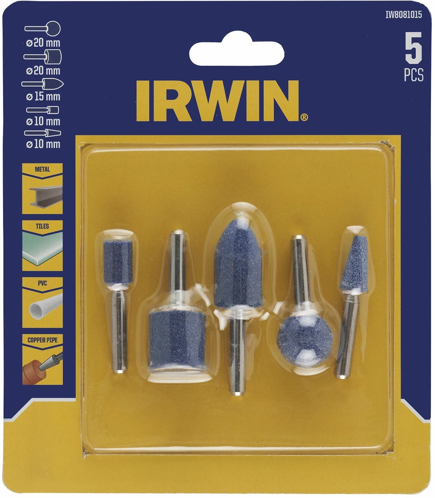 IRWIN ŠLIFAVIMO AKMENYS rinkinys 5 vnt.