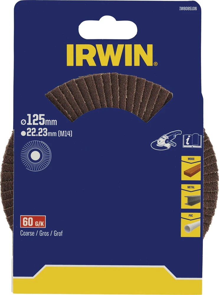 IRWIN ŚCIERNICA LISTKOWA 125mm x 22,23mm P 60
