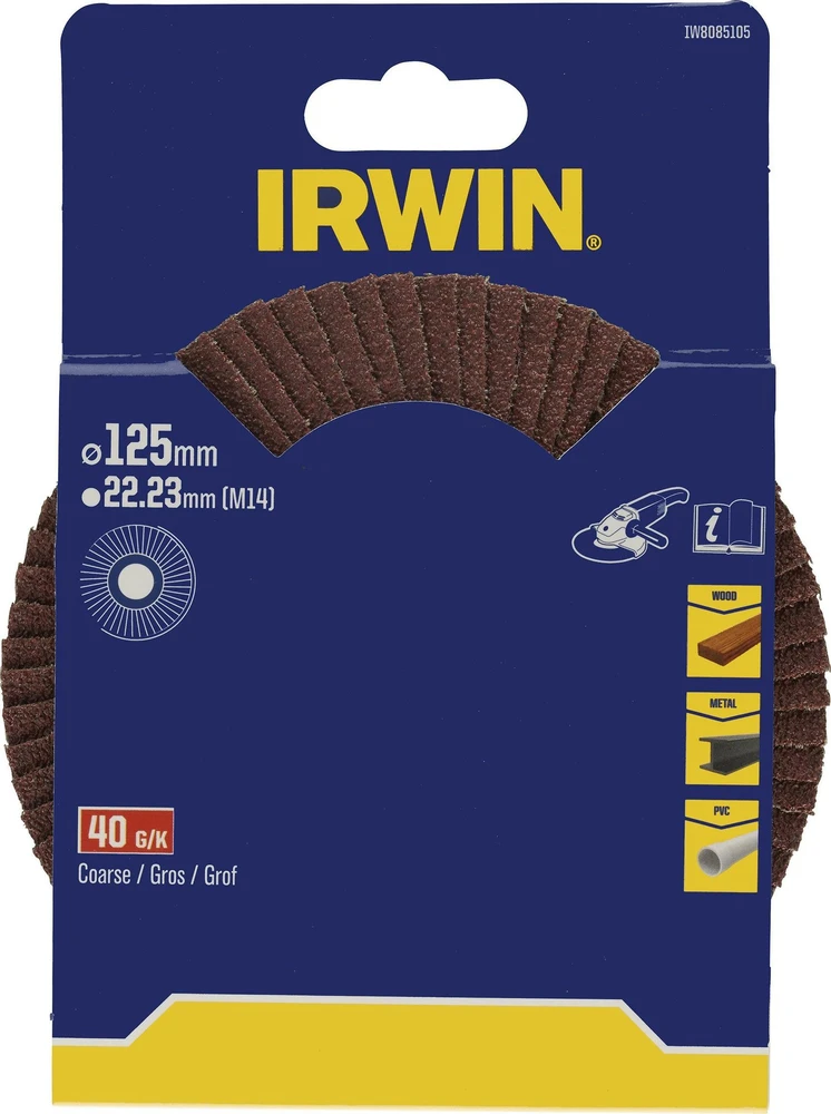 IRWIN ŚCIERNICA LISTKOWA 125mm x 22,23mm P 40