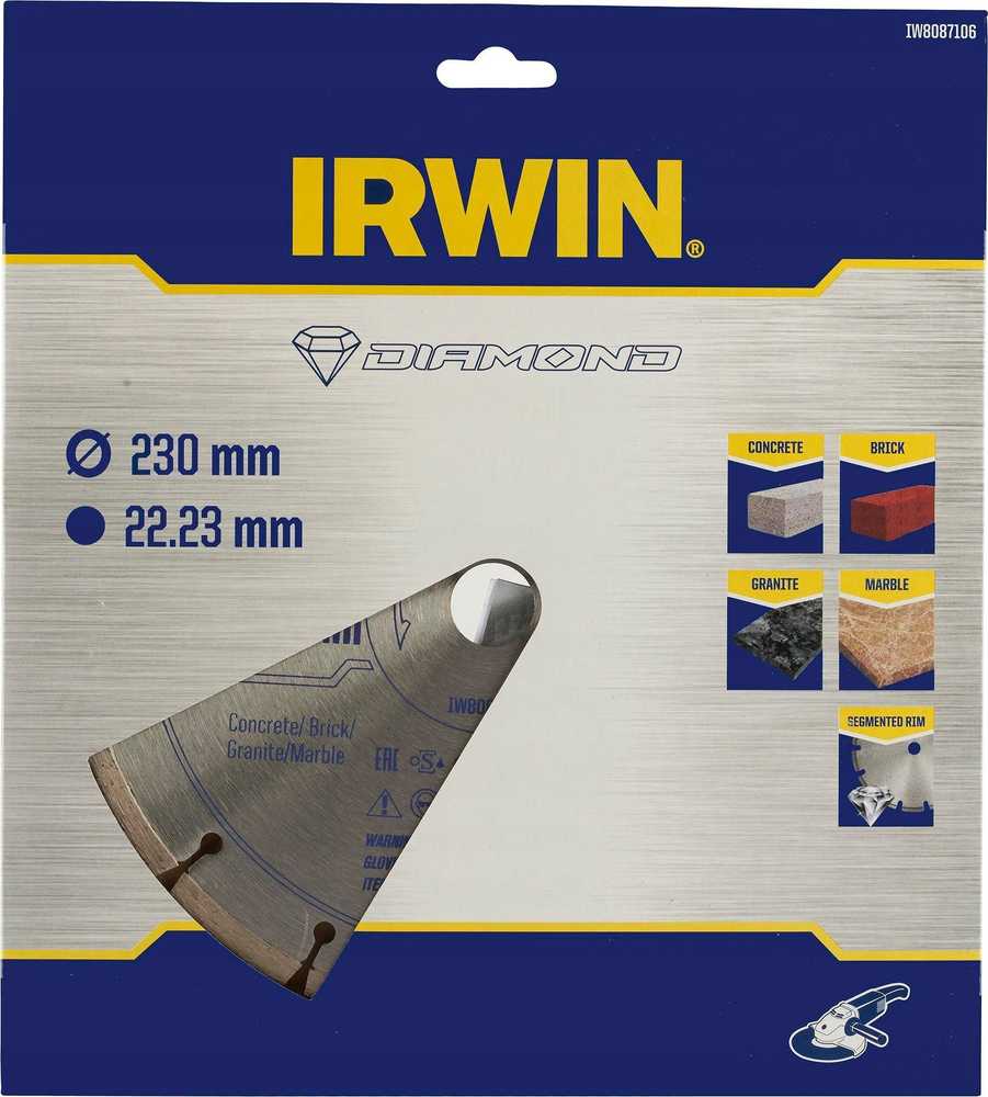 Deimantinis pjovimo diskas Irwin IW8087106; 230 mm