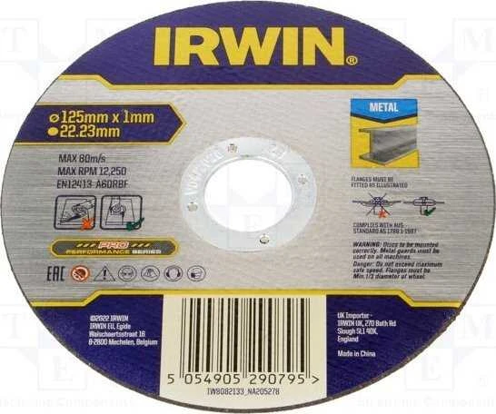 IRWIN PJOVIMO DISKAS METALUI PLOKŠČIAS 125mm x 1,0mm x 22,23mm