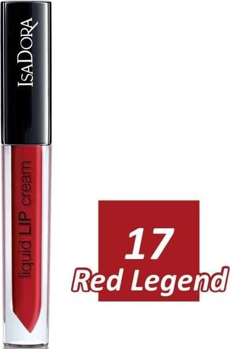 IsaDora Lip Kreminis Liquid Lipstick 17 Raudona Legend 3.5 ml