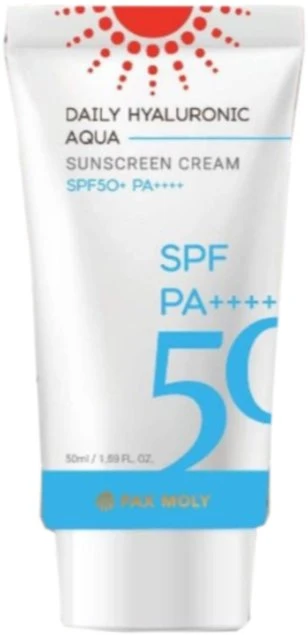 PaxMoly Daily Hyaluronic Aqua Hydrating & Protecting Sunscreen Kreminis Face & Body SPF50+, 50 ml