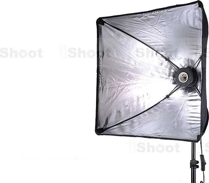 IShoot SOFTBOX 40x40 cm + LEMPUTĖS / LEMPOS E27 dėklas