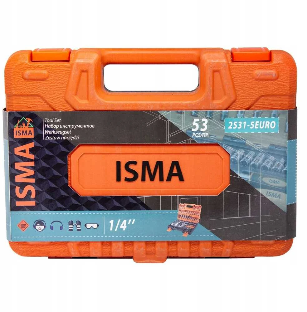 Įrankių rinkinys Isma Įrankių rinkinys 1/4" bity nasadki 53el. dėklas