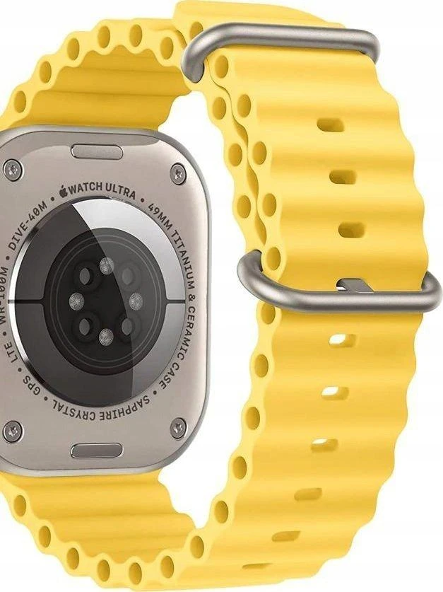 Tech Protect Išmaniojo laikrodžio Apple 4/5/6/7/8/SE/ULTRA silikoninis dirželis, Geltonos spalvos, 42/44/45/49mm