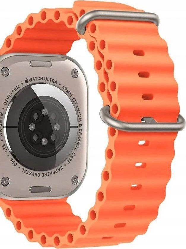 Tech Protect Išmaniojo laikrodžio Apple 4/5/6/7/8/SE/ULTRA silikoninis dirželis, Oranžinės spalvos, 42/44/45/49mm