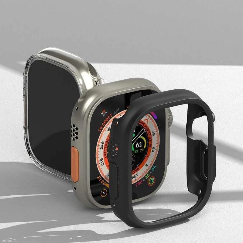 Ringke Išmaniojo laikrodžio Apple ekrano rėmelis, Skaidrus ir Juodos spalvos, 49mm, 2vnt.