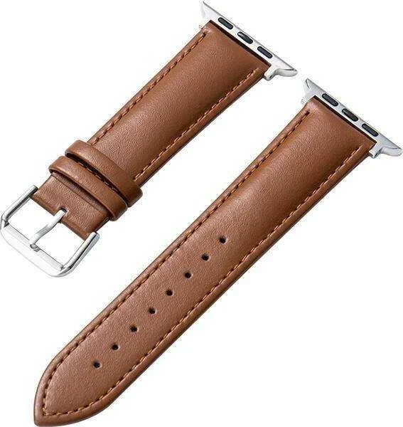 Crong Išmaniojo laikrodžio Apple odinis dirželis, Rudos spalvos, 42/44/45/49mm